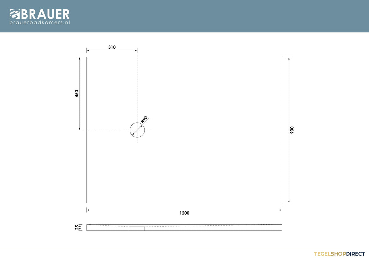 BRAUER Douchebak Asteroid 90x120 incl. antislip en antibacterieel mineraalmarmer mat zwart – afbeelding 9