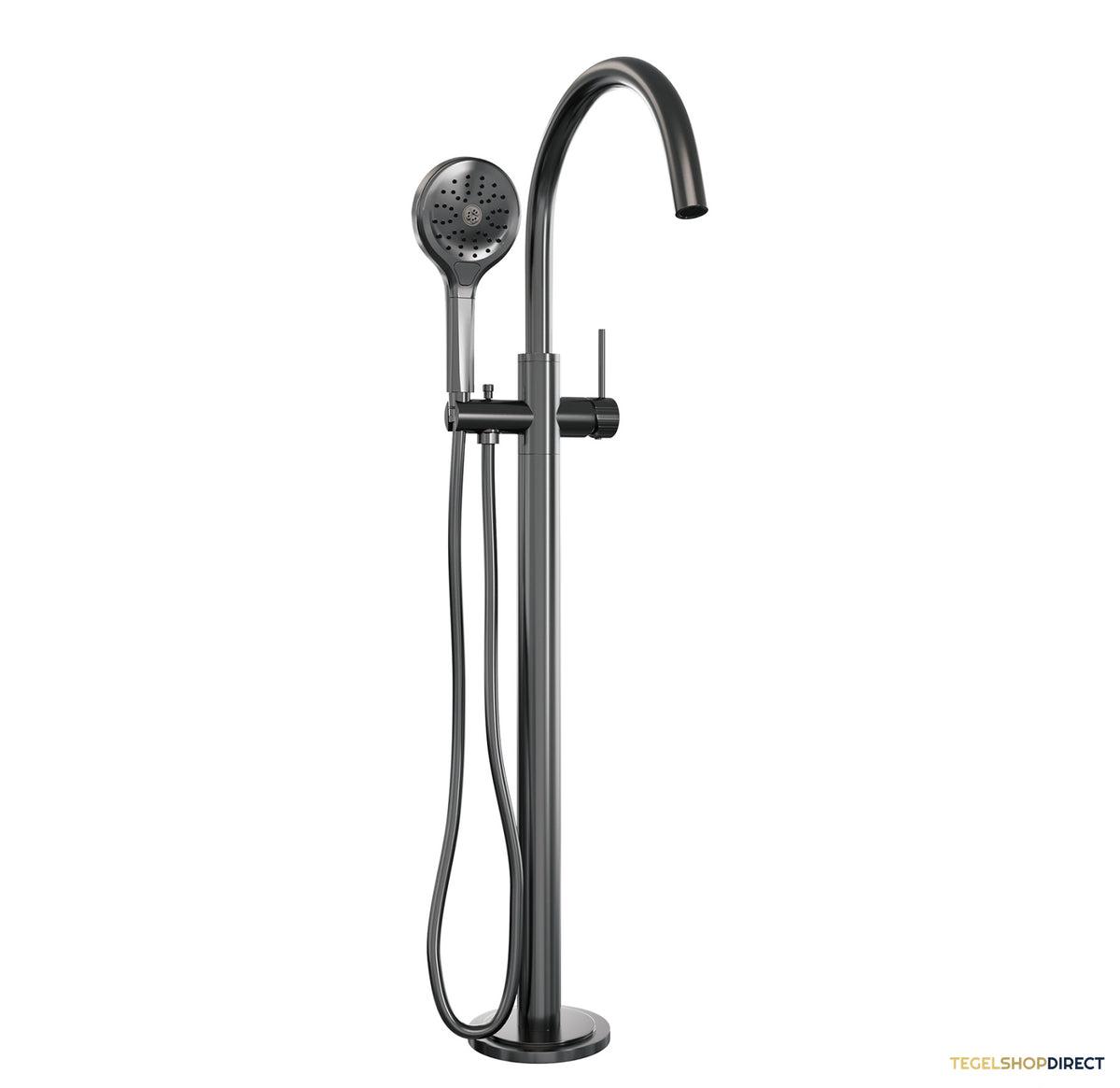 Brauer Stripe vrijstaande badmengkraan SET 02 met 3-standen handdouche en doucheslang gunmetal geborsteld PVD – afbeelding 2