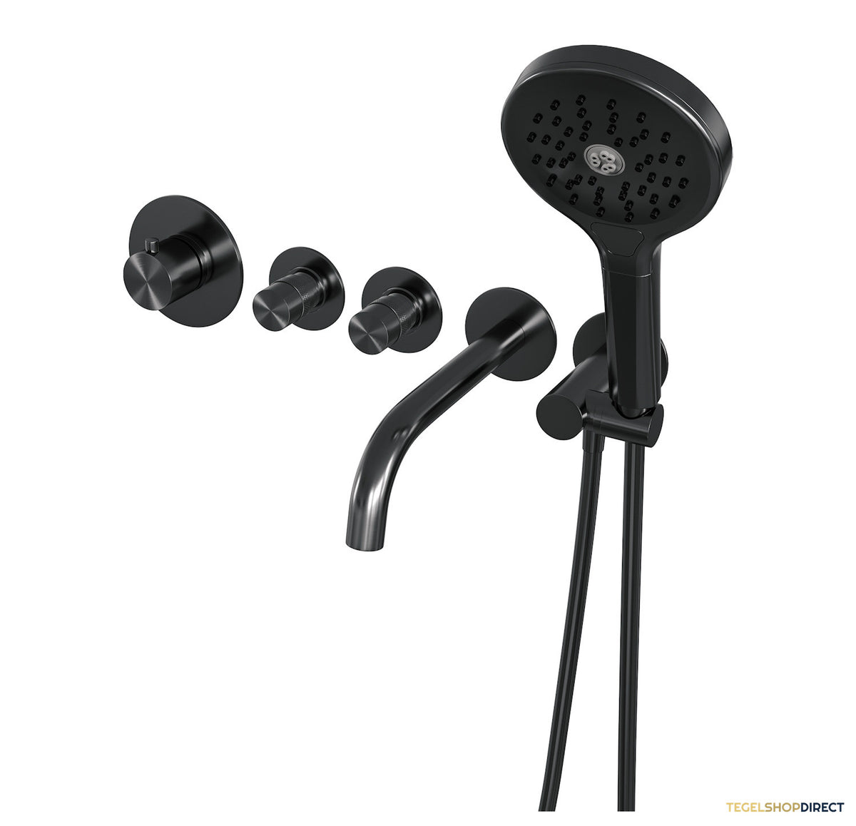 Inbouwthermostaat set Brauer Gunmetal Edition Met Rozetten Incl Baduitloop Geborsteld Gunmetal (Keuze Handdouche) – afbeelding 4