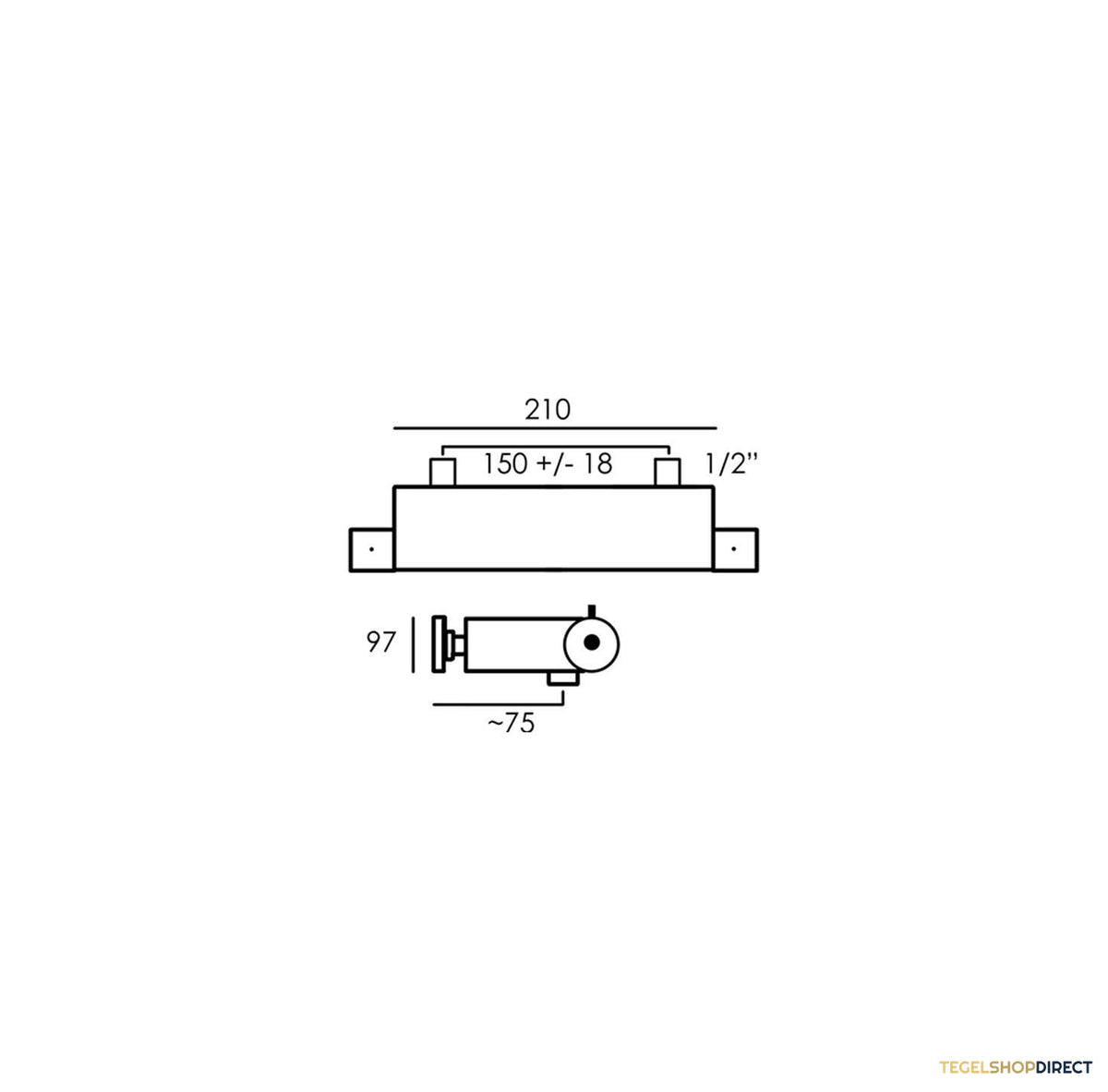 Douchekraan Brauer Chrome Edition Opbouw Thermostatisch Chroom – afbeelding 2