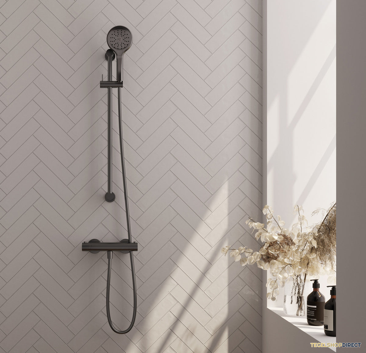 Douchekraan Opbouw Brauer Gunmetal Edition Met Glijstang Geborsteld Gunmetal (Keuze Handdouche) – afbeelding 2