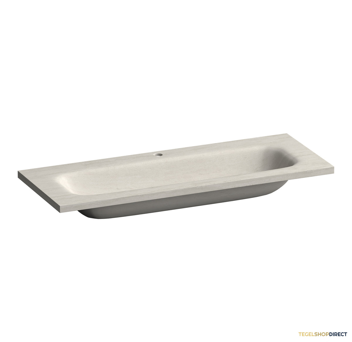 BRAUER Dune Medium wastafel 120 cm met 1 wasbak en 1 kraangat Sintered Stone Ivory Travertin – afbeelding 3