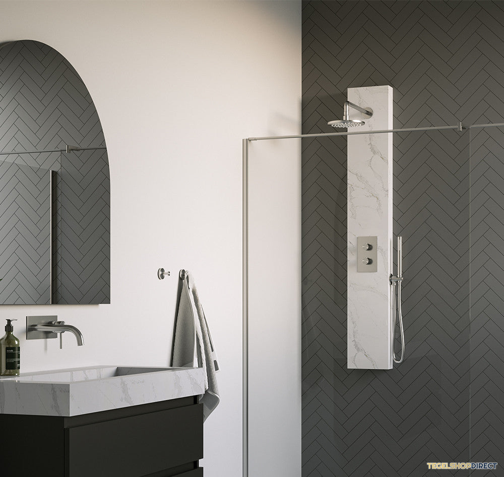 Thermostatisch Douchepaneel Brauer Brushed Edition  2-Weg Calacatta  SET 01 RVS – afbeelding 2