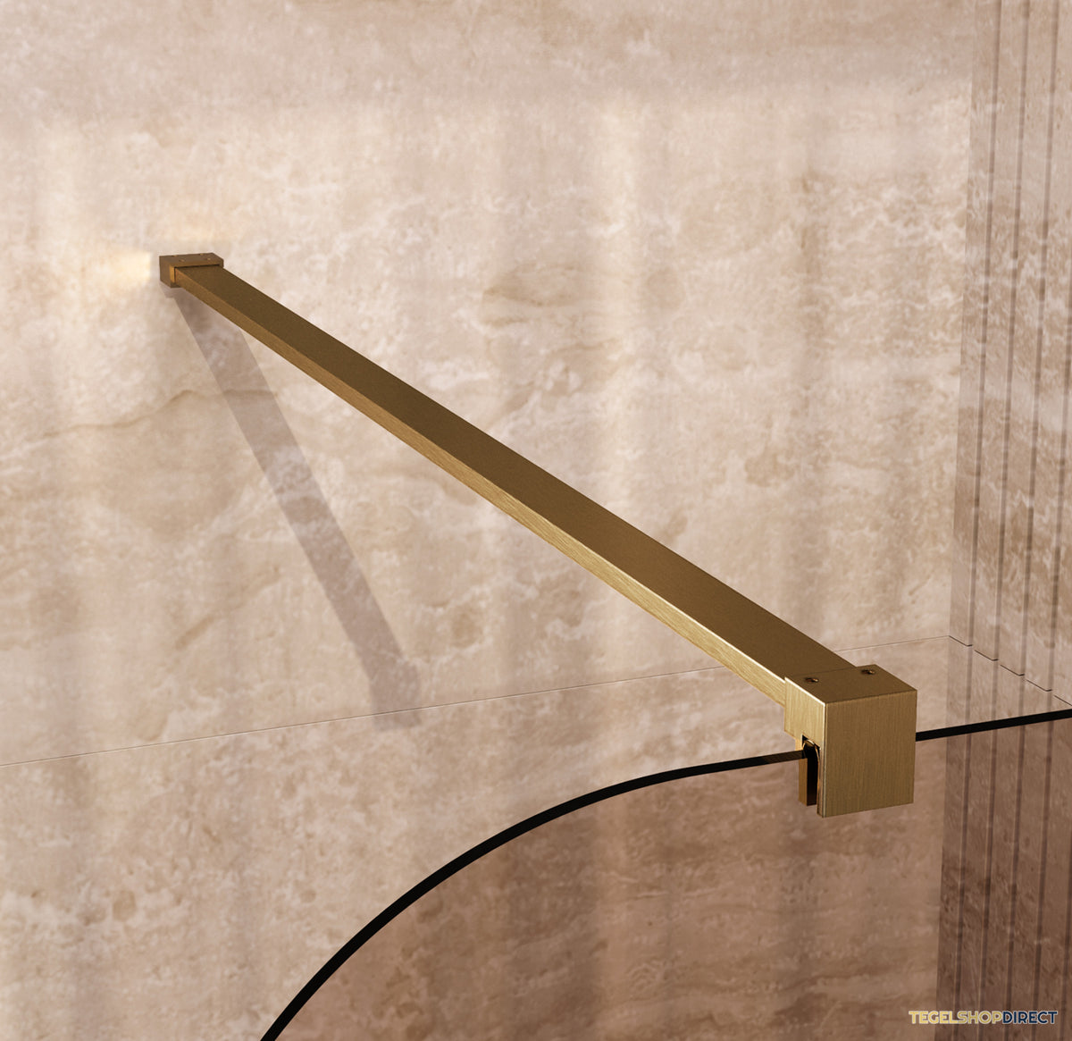 BRAUER Orion inloopdouche brons glas 100x200 incl. glascoating Geborsteld Goud PVD – afbeelding 4