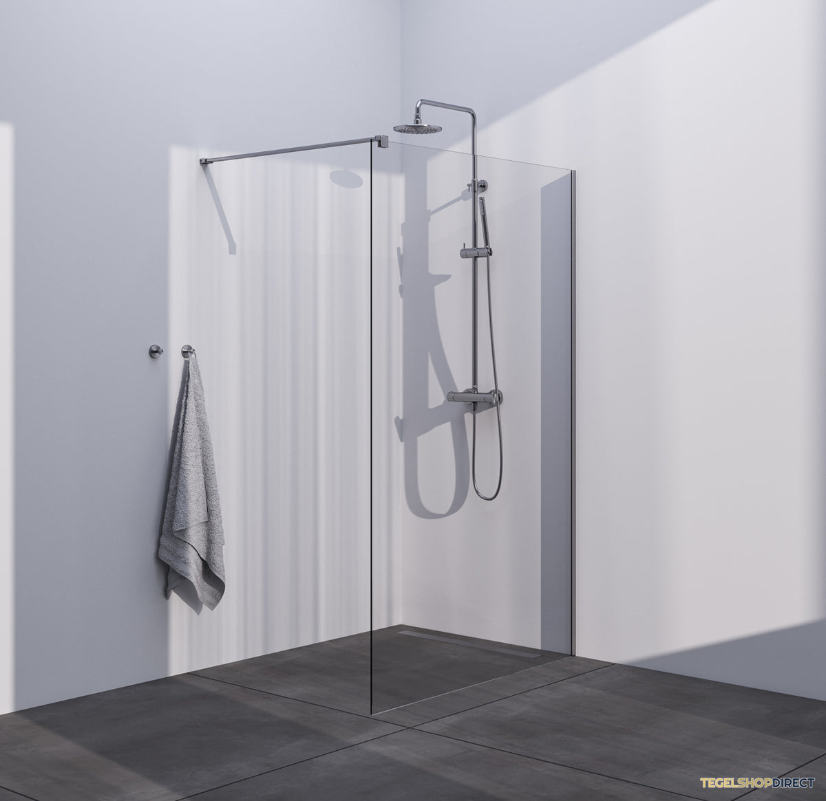 BRAUER Season inloopdouche model C helder glas 130x200 incl. glascoating RVS-kleurig geborsteld – afbeelding 2