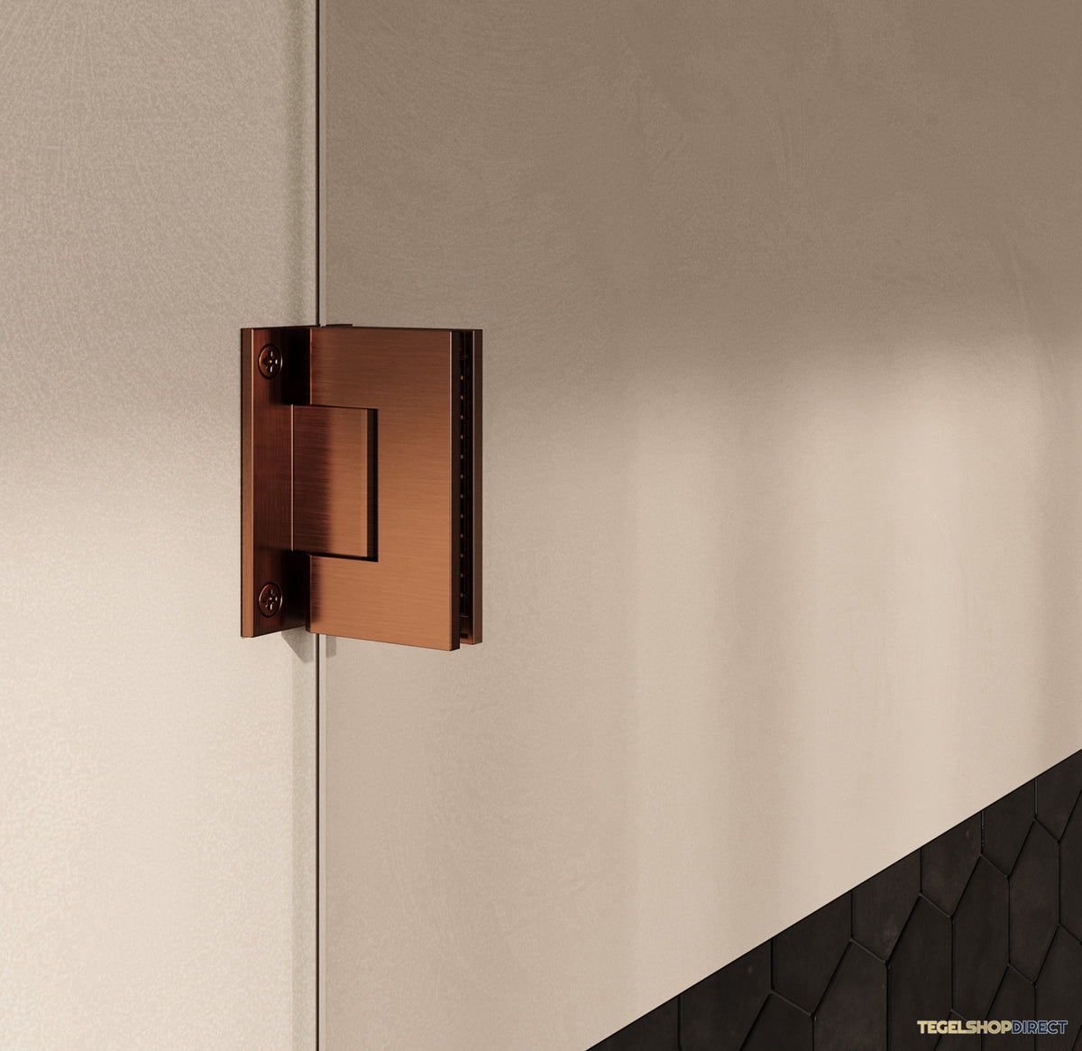 BRAUER Void douchecabine met draaideur helder glas 90x140x200 incl. glascoating PVD koper geborsteld – afbeelding 5
