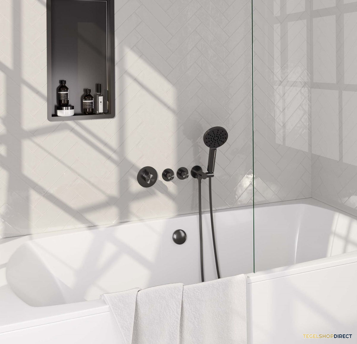 Inbouwthermostaatset Brauer Gunmetal Edition Incl 3 Standen Handdouche En Badafvoer Gunmetal
