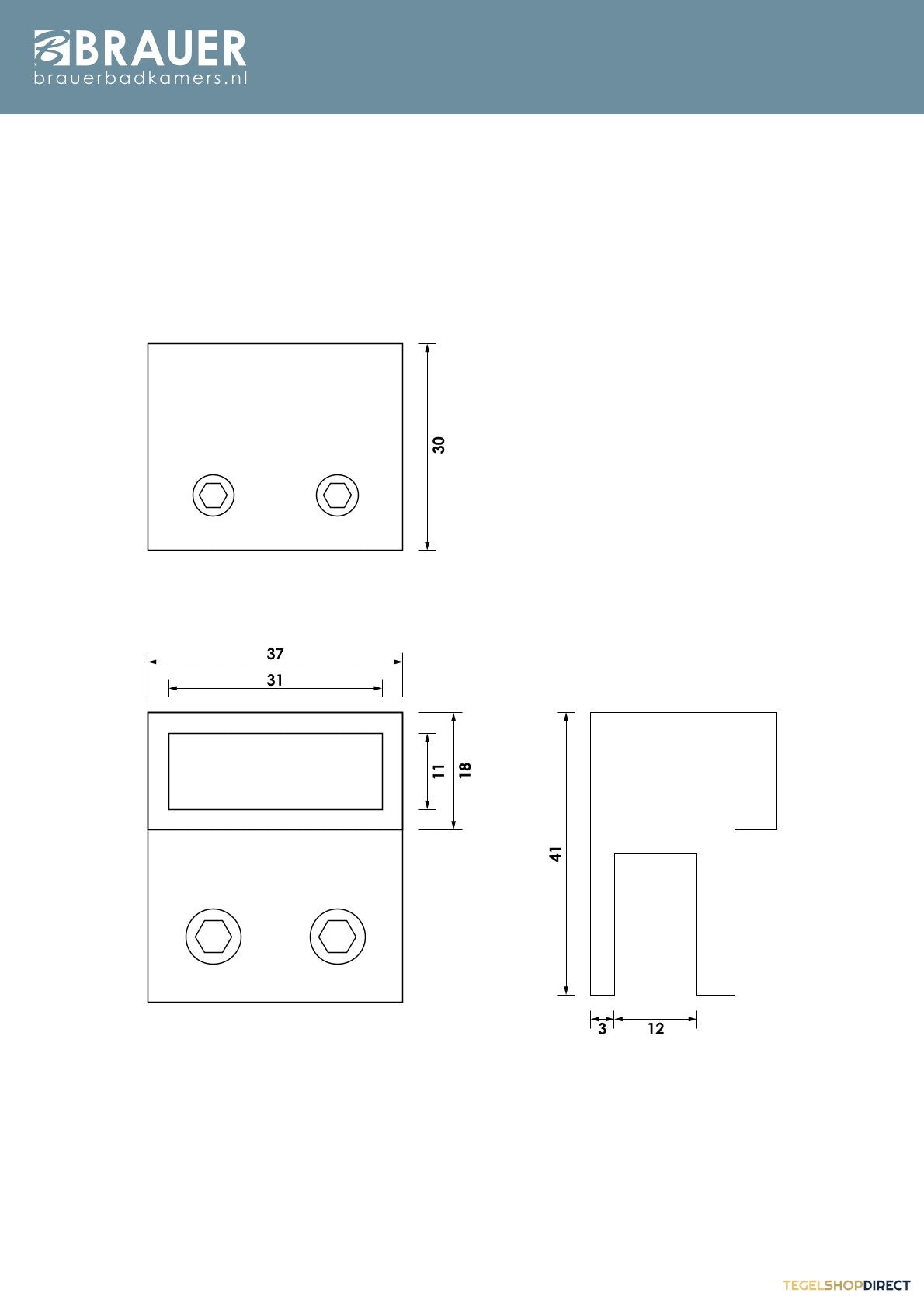 BRAUER Glasdeel tbv stabilisatiestang mat zwart – afbeelding 2