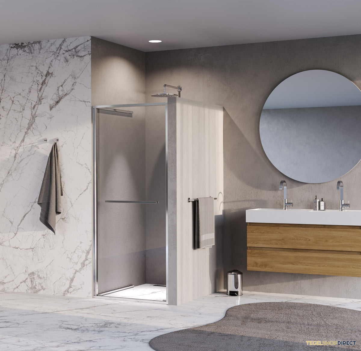 BRAUER Luminis Nisdeur Naar Binnen Draaiend 90x200 Omkeerbaar Helder Glas Incl. Glascoating Chroom – afbeelding 2