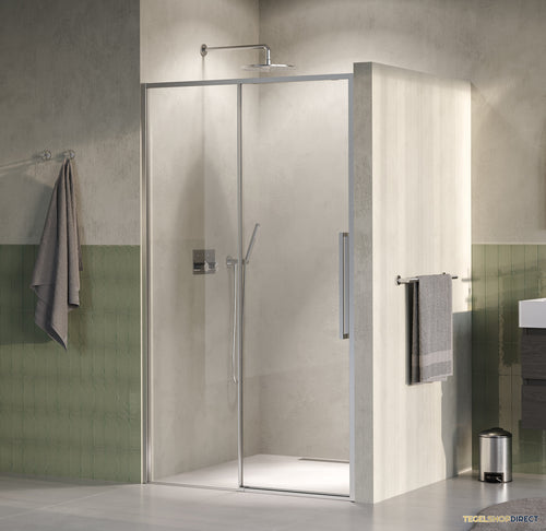 BRAUER Galactic Nisdeur 2-Delig Schuif 120x200 Omkeerbaar Helder Glas Incl. Glascoating PVD RVS-Kleurig Geborsteld