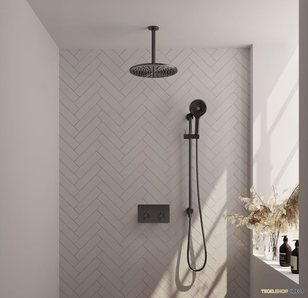 Thermostatische Inbouwdoucheset Brauer Gunmetal Edition Recht Met Drukknoppen (Alle Opties) – afbeelding 2