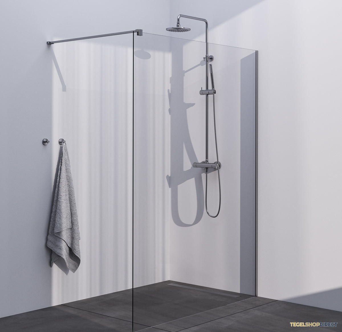 BRAUER Season inloopdouche model C helder glas 140x200 incl. glascoating RVS-kleurig geborsteld