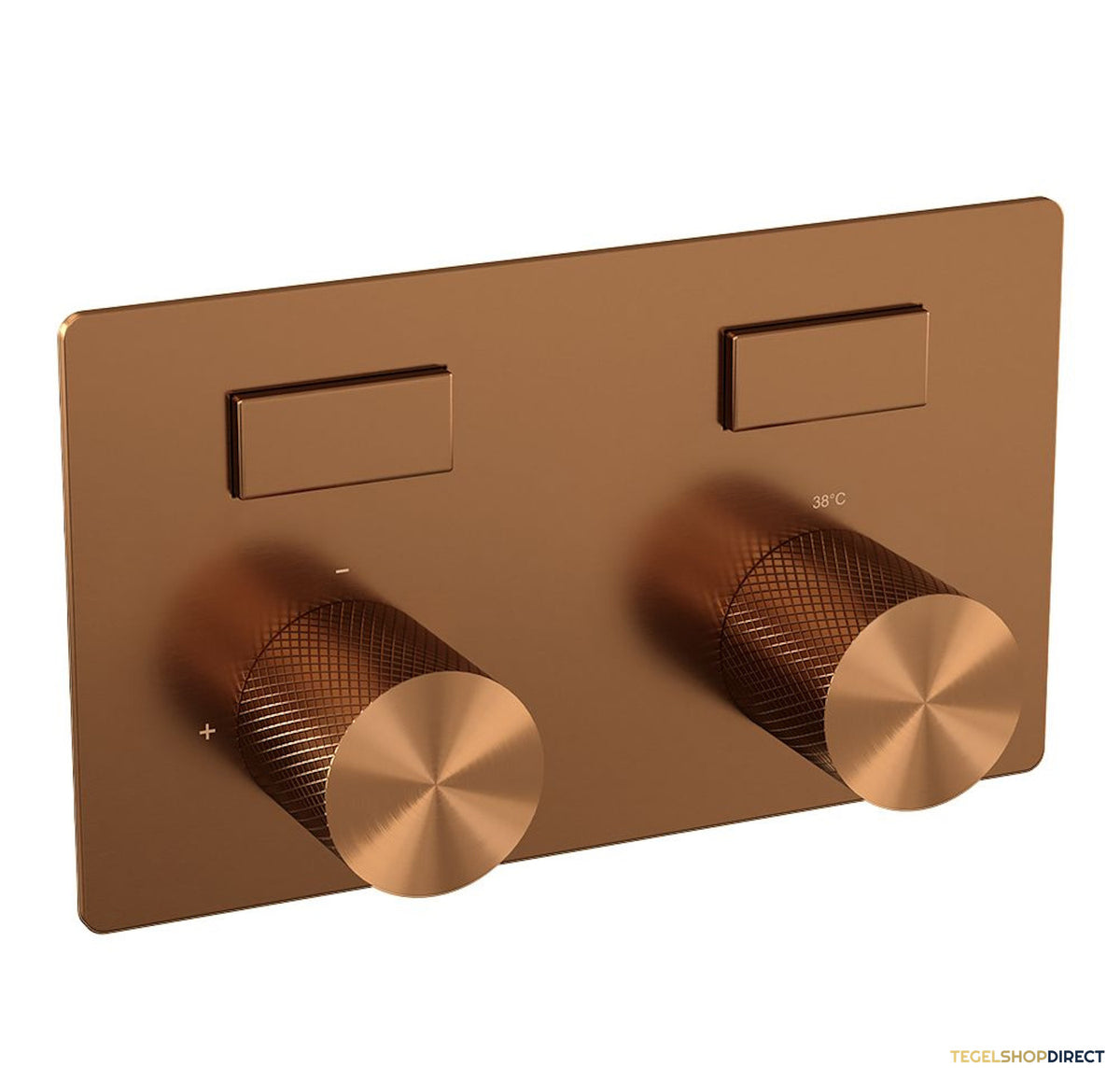 Thermostatische Inbouwdoucheset Brauer Carving Recht Met Drukknoppen Koper (Alle Opties) – afbeelding 3