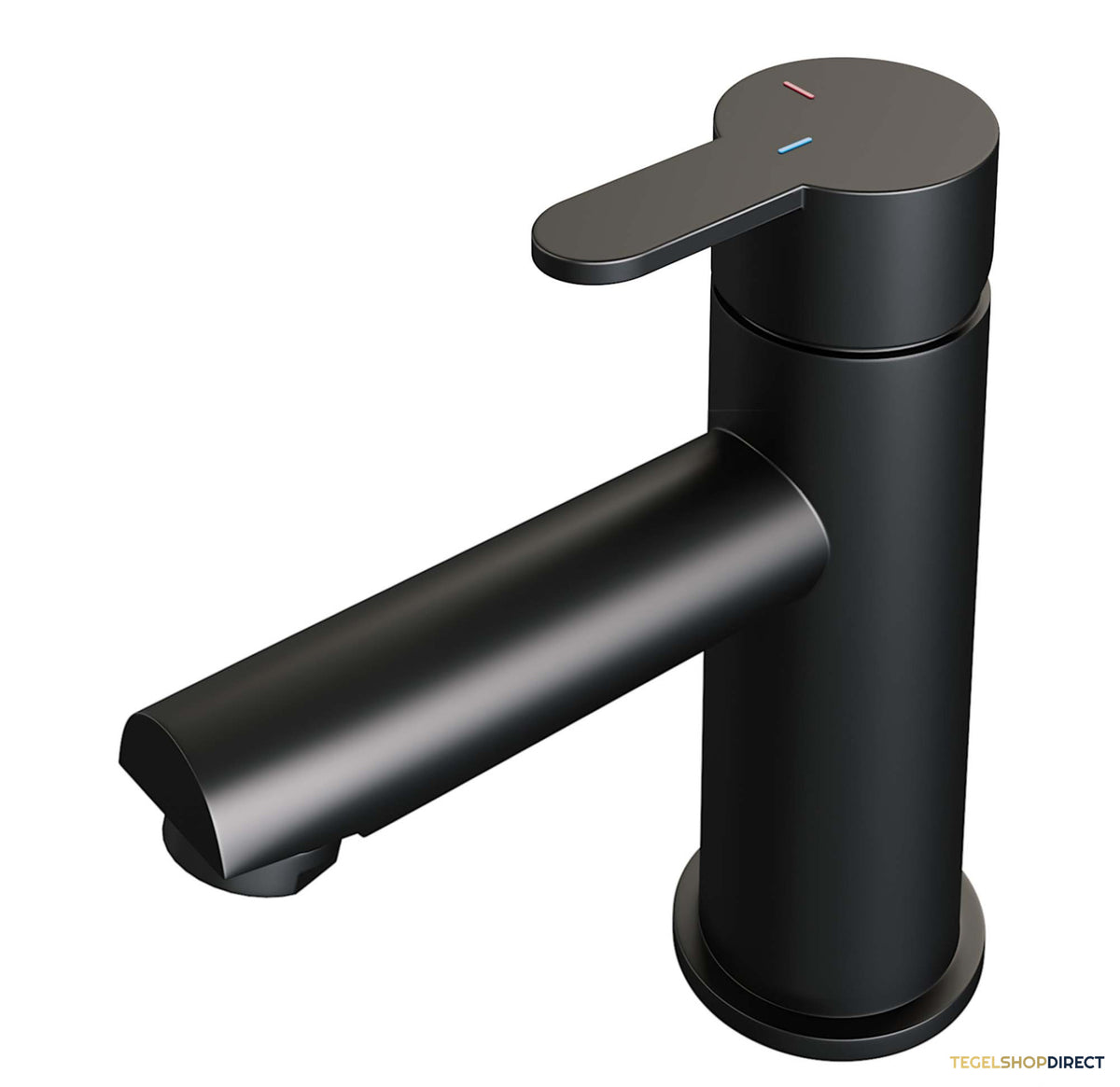 Wastafelmengkraan Brauer Black Edition Coldstart Opbouw Laag Korte Platte Hendel Mat Zwart