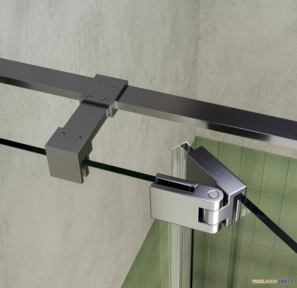BRAUER Stellar douchecabine met draaideur helder glas 140x90x200 omkeerbaar incl. glascoating PVD RVS-kleurig geborsteld – afbeelding 5