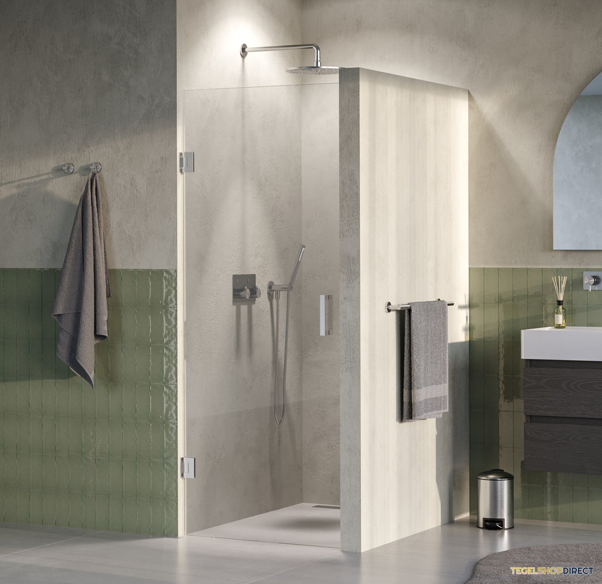 BRAUER Void nisdeur helder glas 80x200 omkeerbaar incl. glascoating PVD RVS-kleurig geborsteld