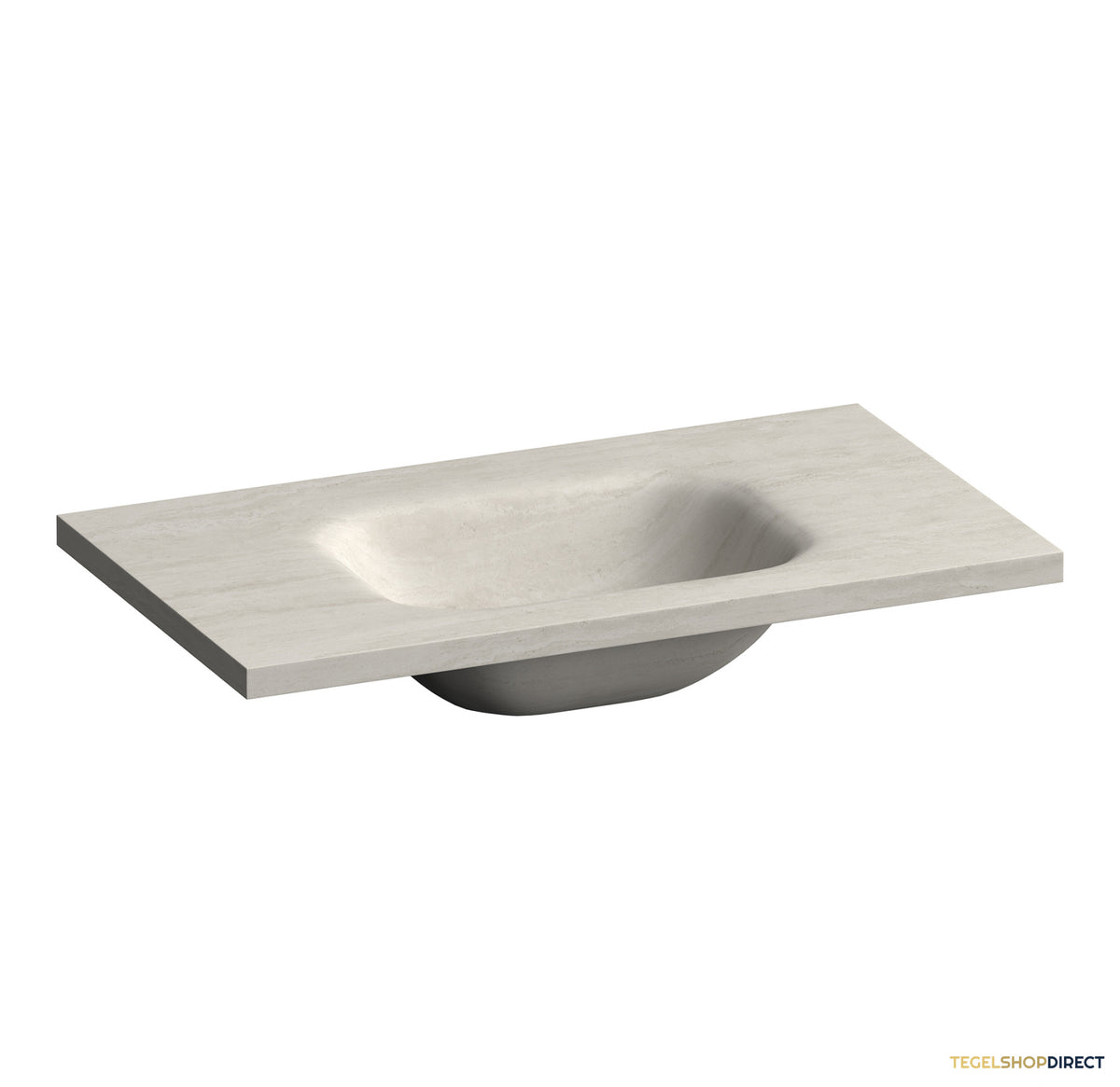 BRAUER Dune Medium wastafel 80 cm met 1 wasbak en 0 kraangaten Sintered Stone Ivory Travertin – afbeelding 3