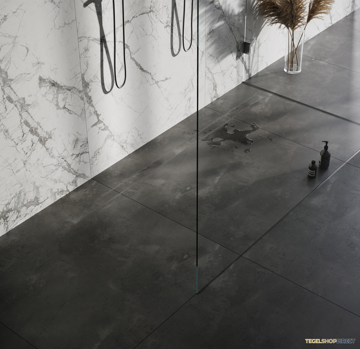 Douchegoot Brauer Zero RVS Inclusief Vloerflens 200x7 cm Tegelinlegrooster Omkeerbaar – afbeelding 3