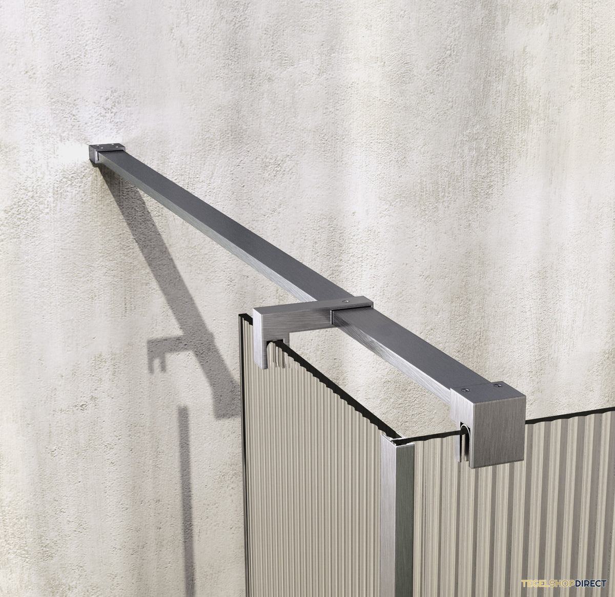 BRAUER Oblivion Flow inloopdouche helder ribbelglas 100x200 met zijwand 30 incl. glascoating Geborsteld RVS PVD – afbeelding 4