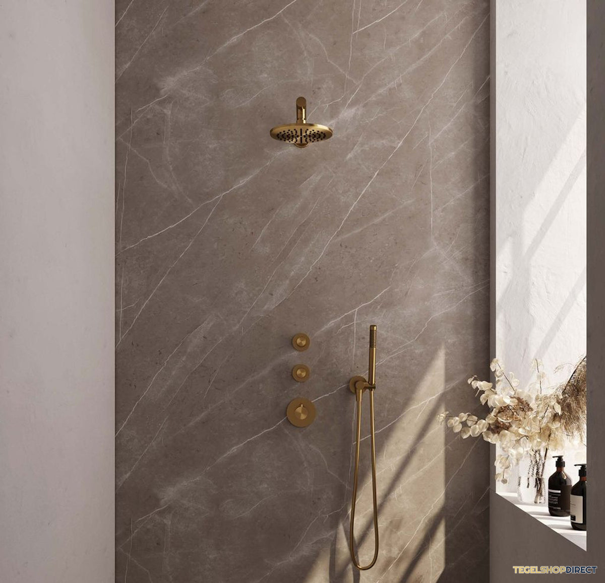 Thermostatische Inbouwdoucheset Brauer Carving Omstelknoppen Goud(Alle Opties)