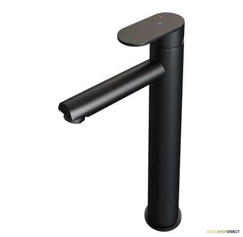 Wastafelmengkraan Brauer Black Edition Coldstart Opbouw Hoog Platte Hendel Mat Zwart