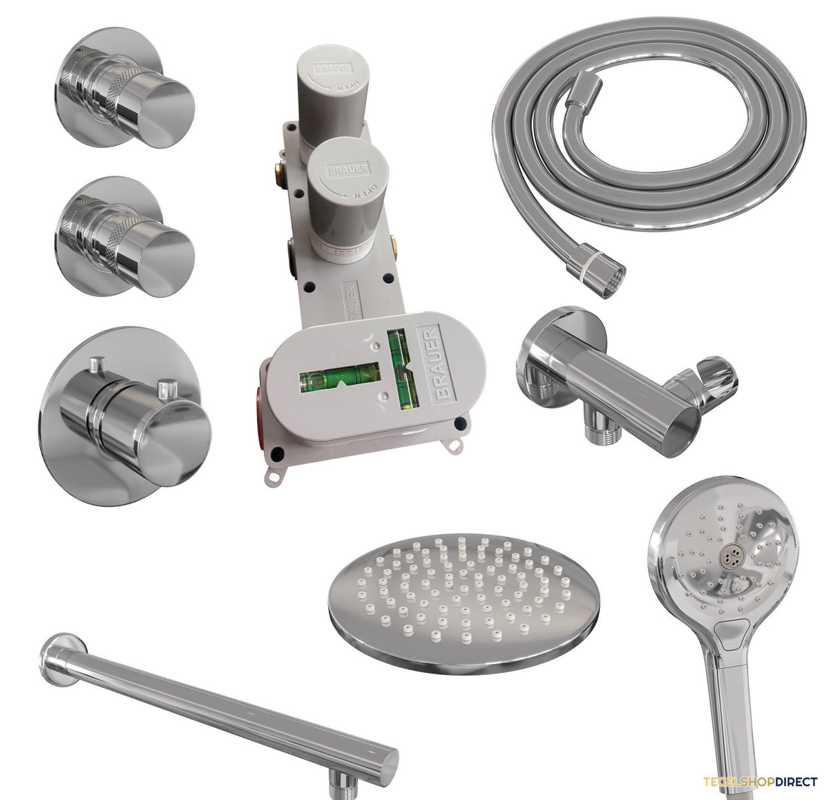 Thermostatisch Inbouwdoucheset Brauer Chrome 20cm Hoofddouche Wandarm 3 Standen Handdouche Chroom – afbeelding 8