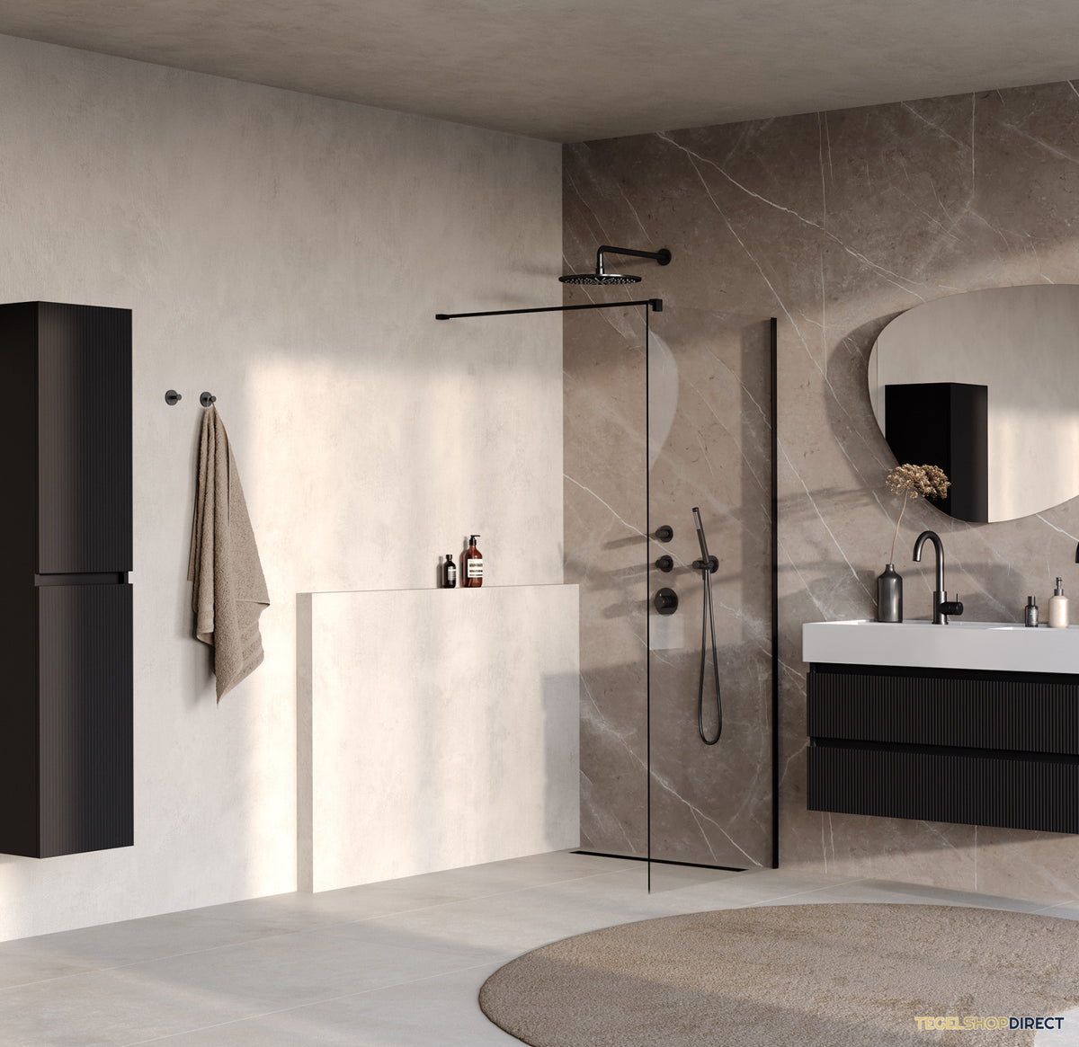 BRAUER Oblivion inloopdouche helder glas 70x200 incl. glascoating mat zwart – afbeelding 2
