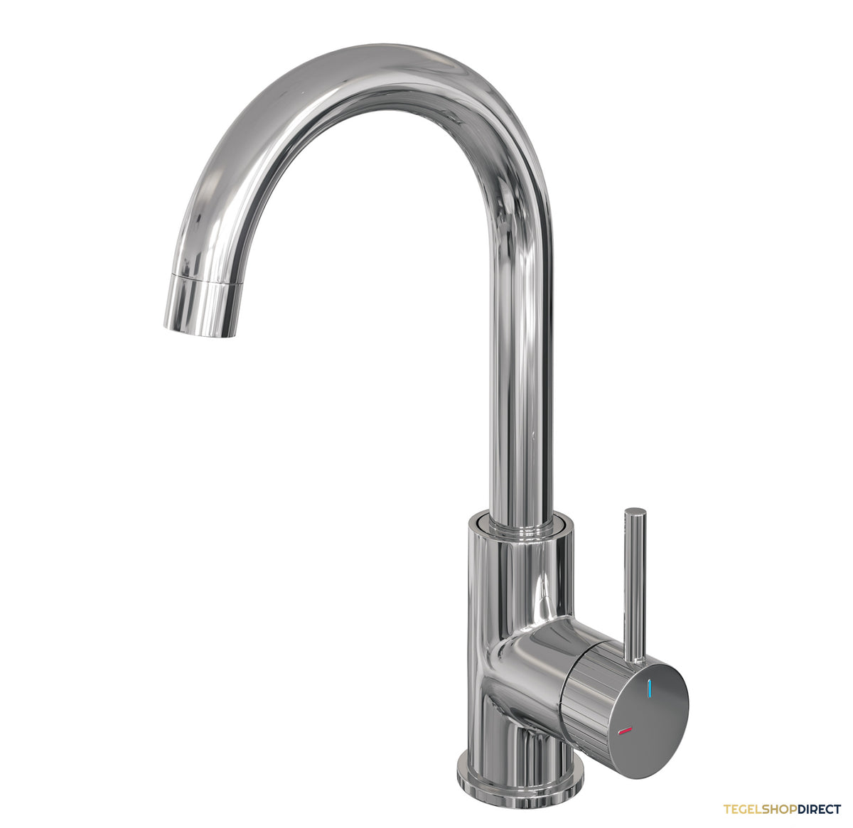 Brauer Stripe hoge opbouw wastafelmengkraan met draaibare ronde uitloop model A chroom