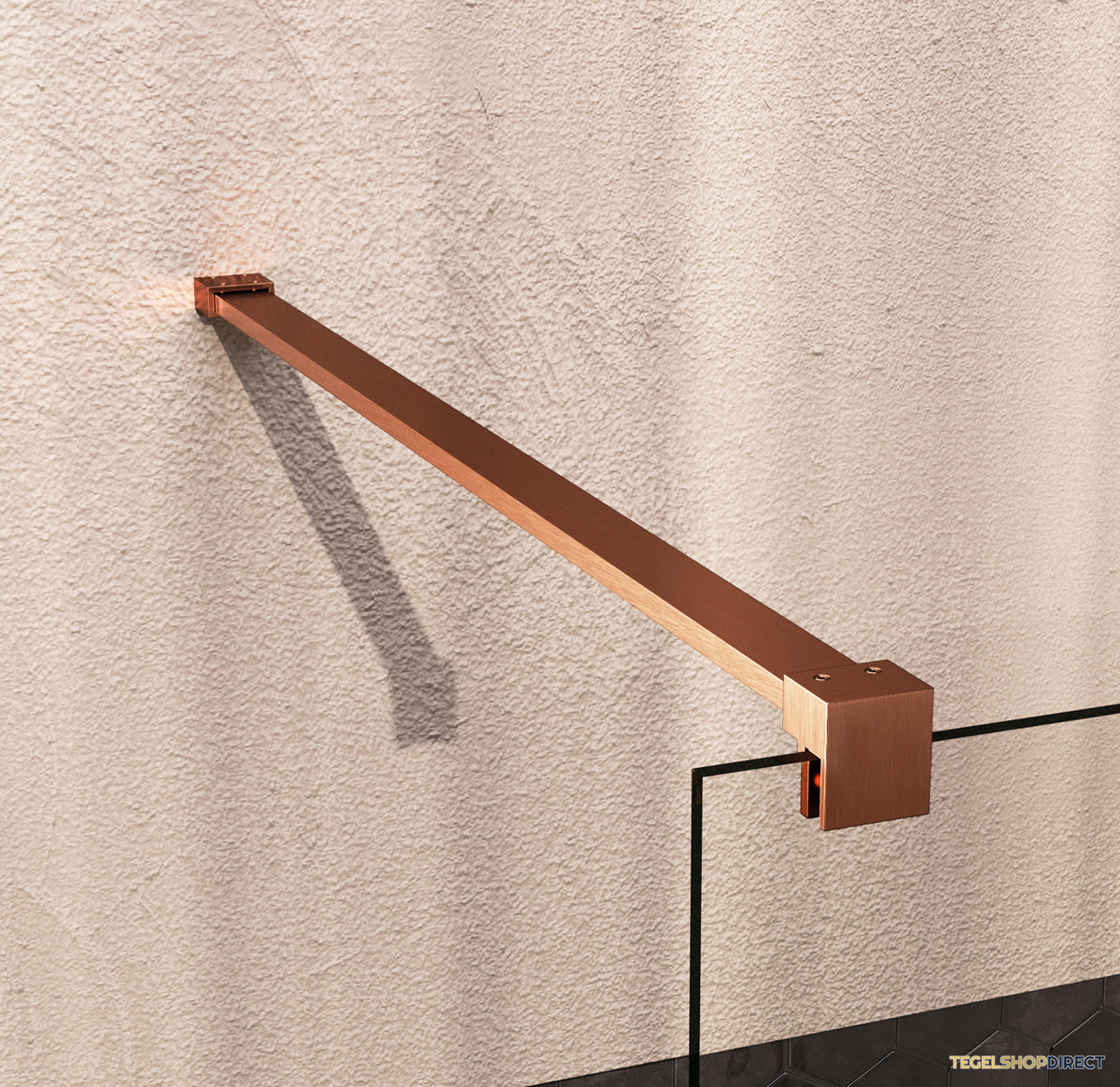BRAUER Oblivion Badwand 80x140 Helder Glas Incl. Glascoating PVD Koper Geborsteld – afbeelding 4