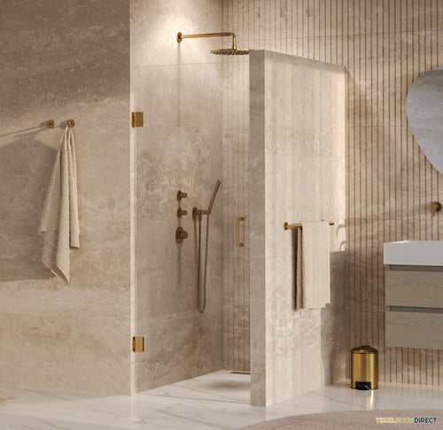 BRAUER Void nisdeur helder glas 80x200 omkeerbaar incl. glascoating PVD goud geborsteld