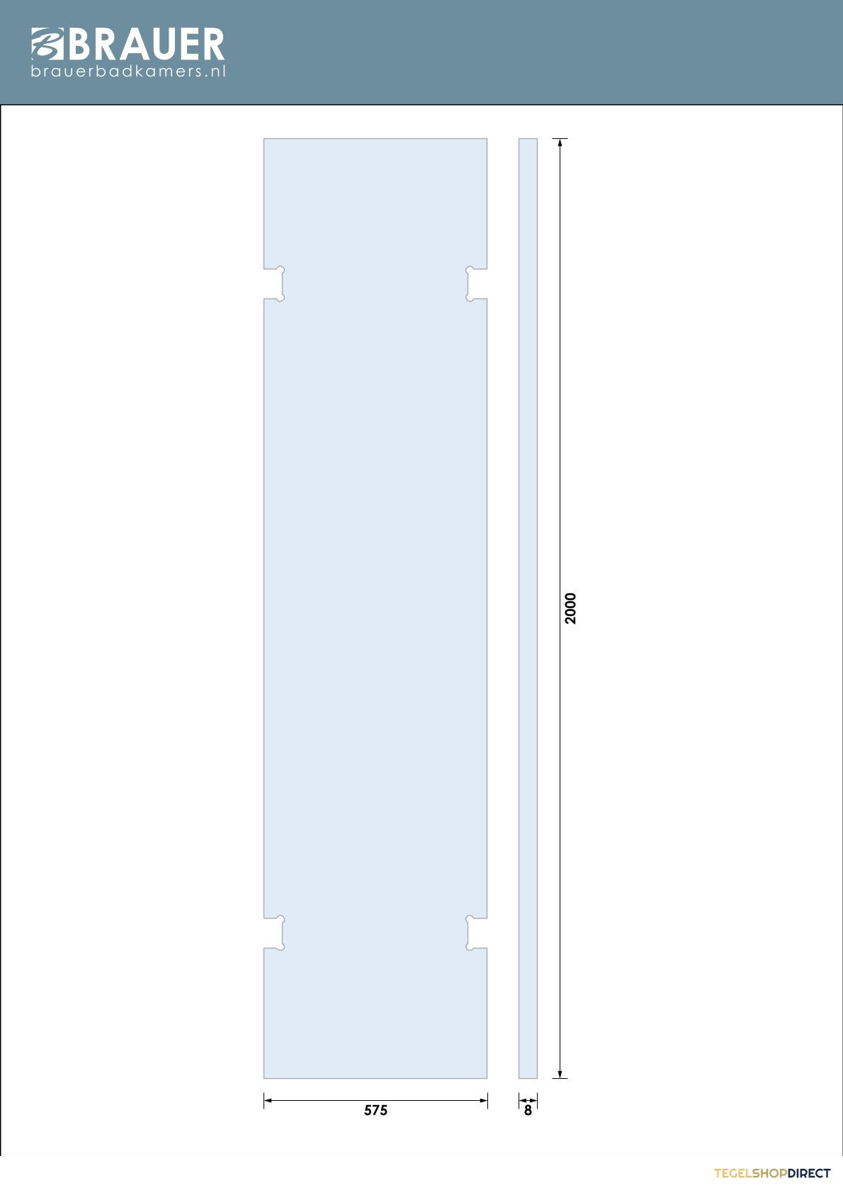 BRAUER Wand 60 helder glas tweezijdige uitsparingen – afbeelding 2