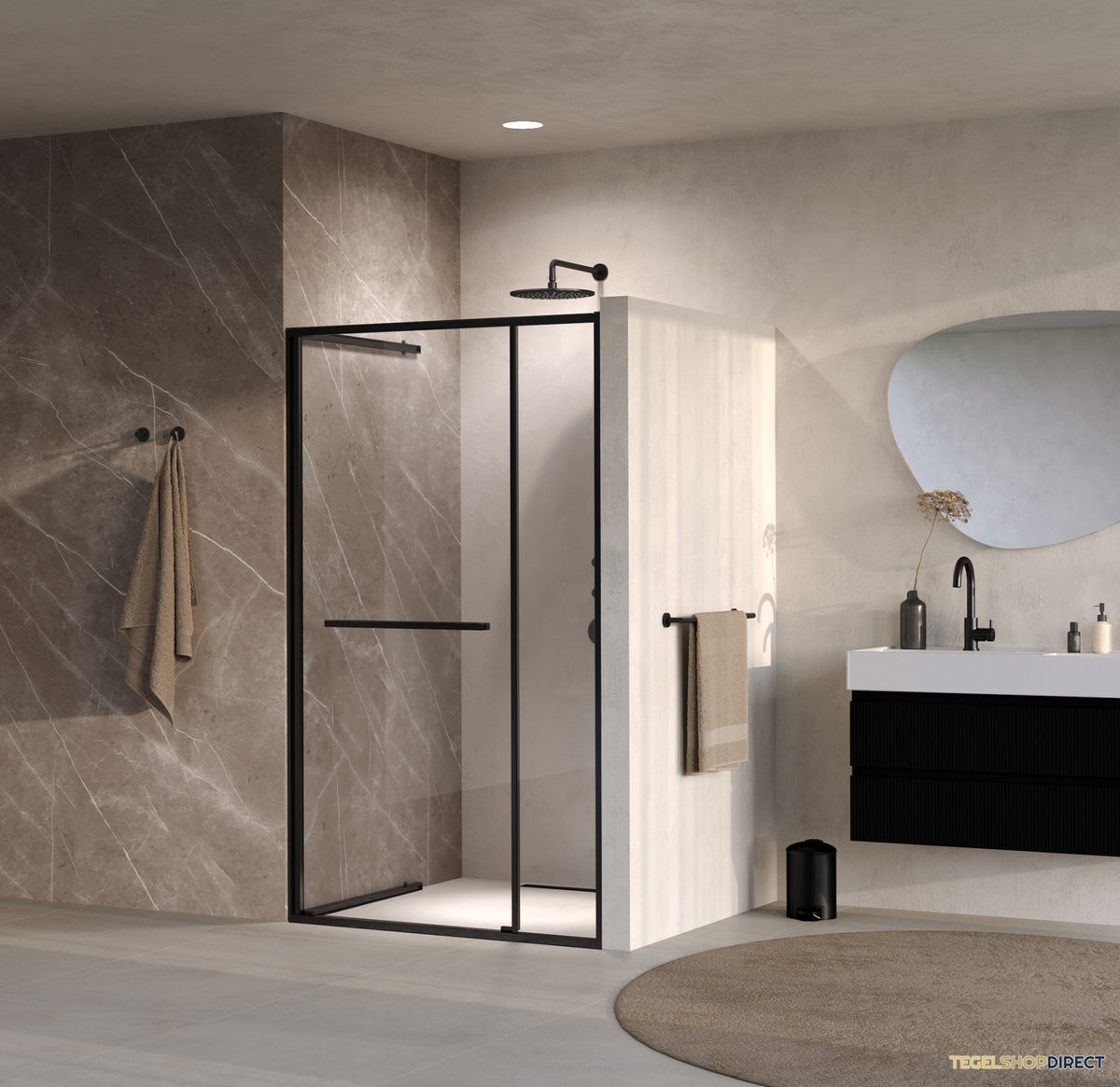 BRAUER Luminis Nisdeur 2-Delig Naar Binnen Draaiend 120x200 Omkeerbaar Helder Glas Incl. Glascoating Mat Zwart – afbeelding 2