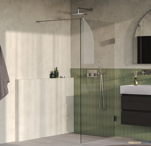 BRAUER Void inloopdouche helder glas 100x200 incl. glascoating PVD RVS-kleurig geborsteld