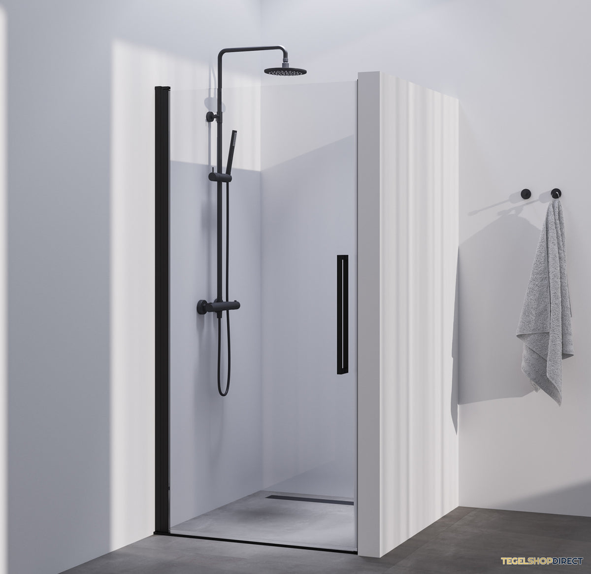 BRAUER Season nisdeur model A met draaideur helder glas 80x200 omkeerbaar incl. glascoating Season-Mat Zwart