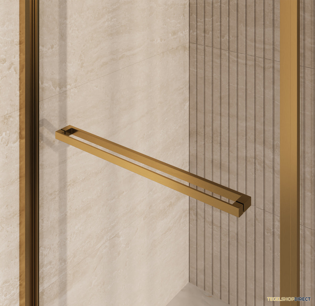 BRAUER Luminis Douchecabine 2-Delig Naar Binnen Draaiend 90x90x200 Omkeerbaar Helder Glas Incl. Glascoating PVD Goud Geborsteld – afbeelding 4