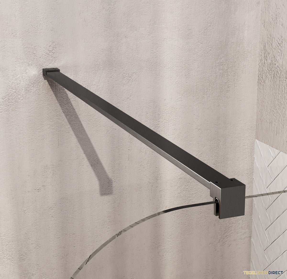 BRAUER Orion inloopdouche helder glas 100x200 incl. glascoating Gunmetal PVD – afbeelding 3