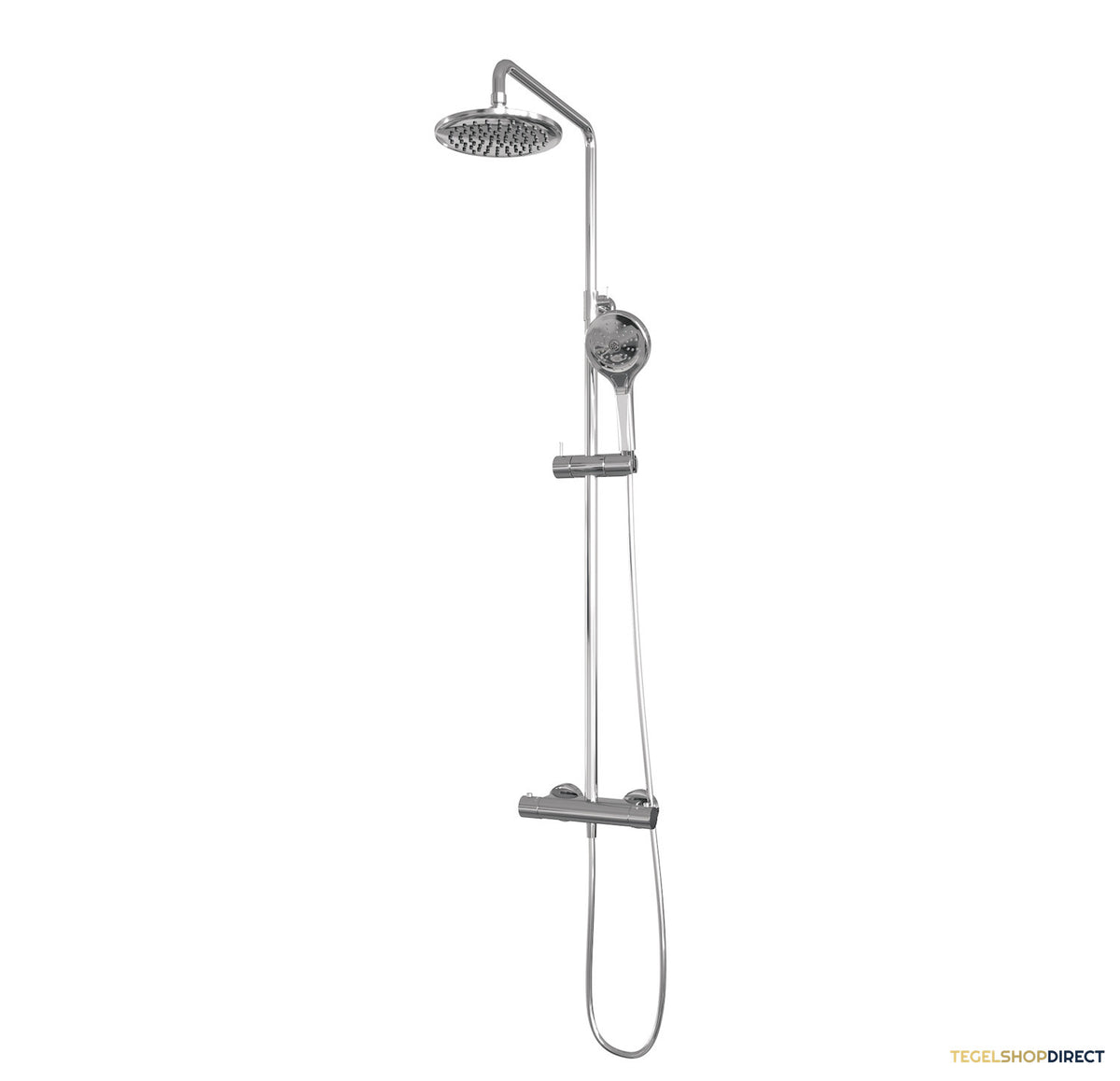 Regendouche Brauer Chrome Showerpipe Met Thermostaat 20cm 3 Standen Messing Chroom – afbeelding 7
