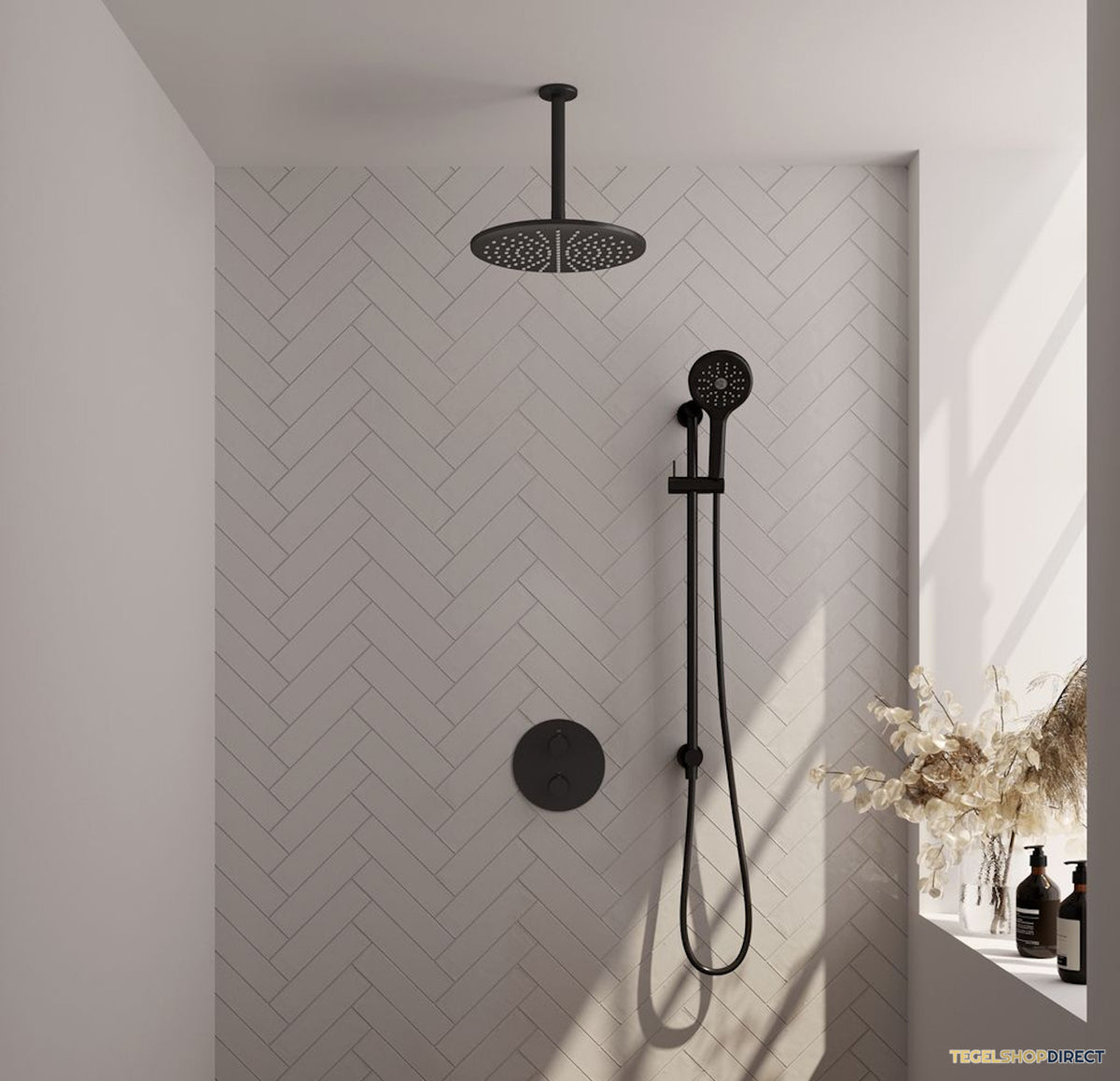 Thermostatische Inbouwdoucheset Brauer Carving Met Ronde Afdekplaat Mat Zwart (Alle Opties) – afbeelding 2