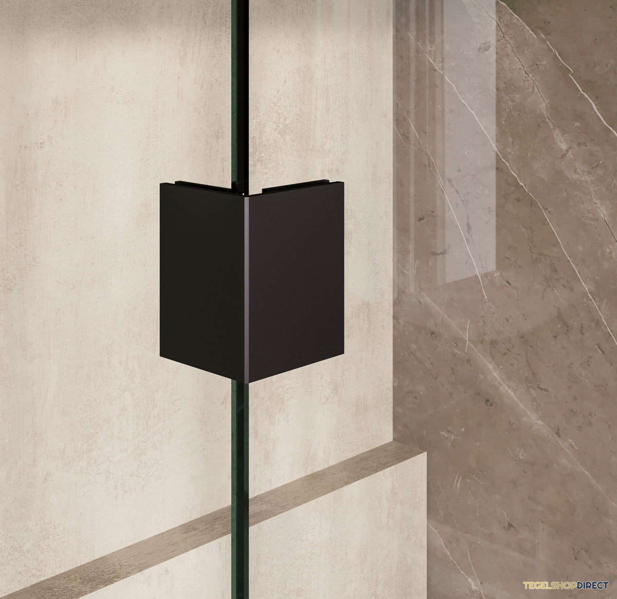 BRAUER Void inloopdouche helder glas 90x200 met 40 zijwand incl. glascoating mat zwart – afbeelding 5