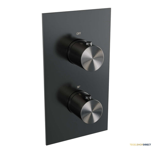 Inbouwthermostaat Compleet Brauer Gunmetal Edition 3-weg Geborsteld Gunmetal