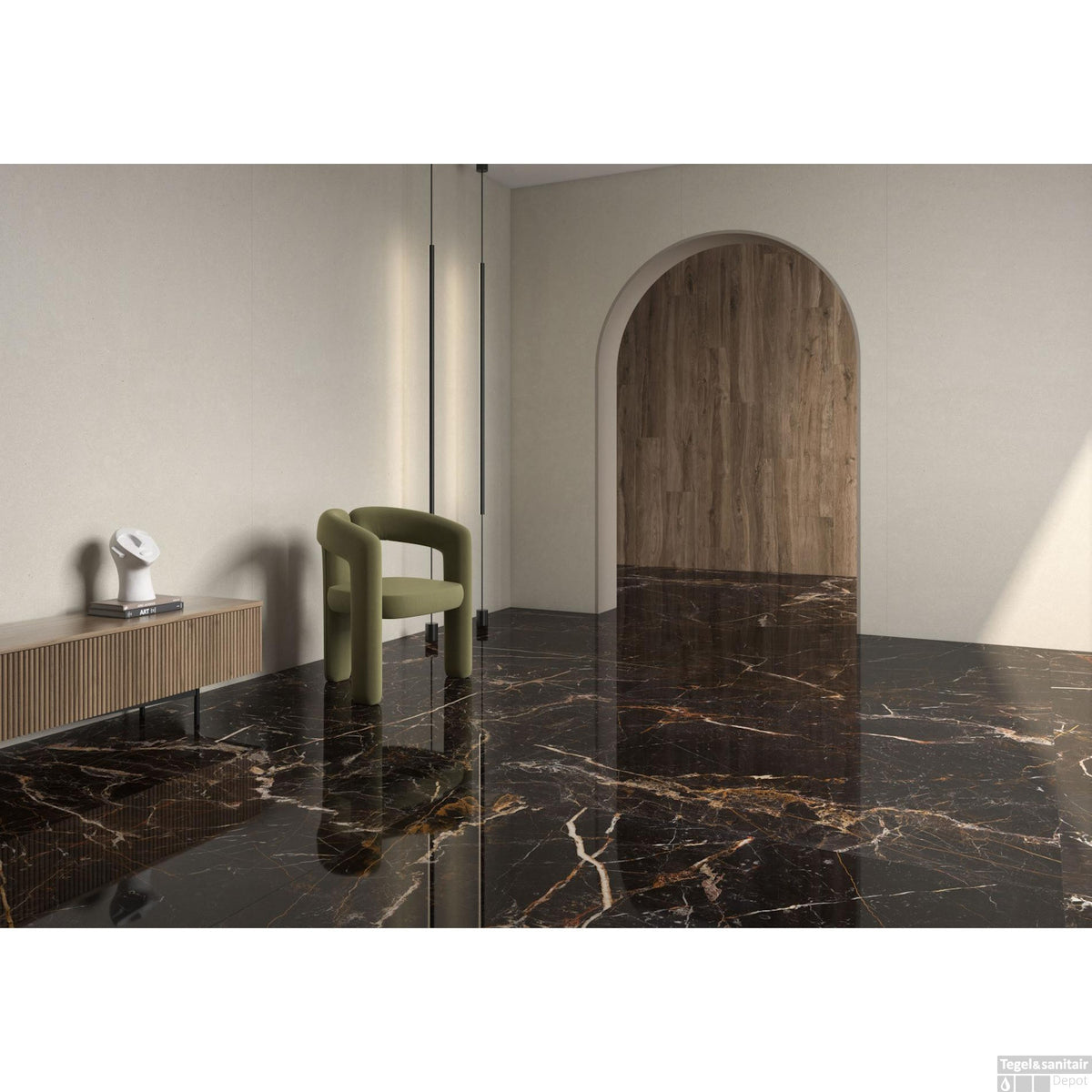 Vloertegel Pamesa Laurants Brown 60x120 cm Gepolijst Bruin (Doosinhoud: 1,44 M2)